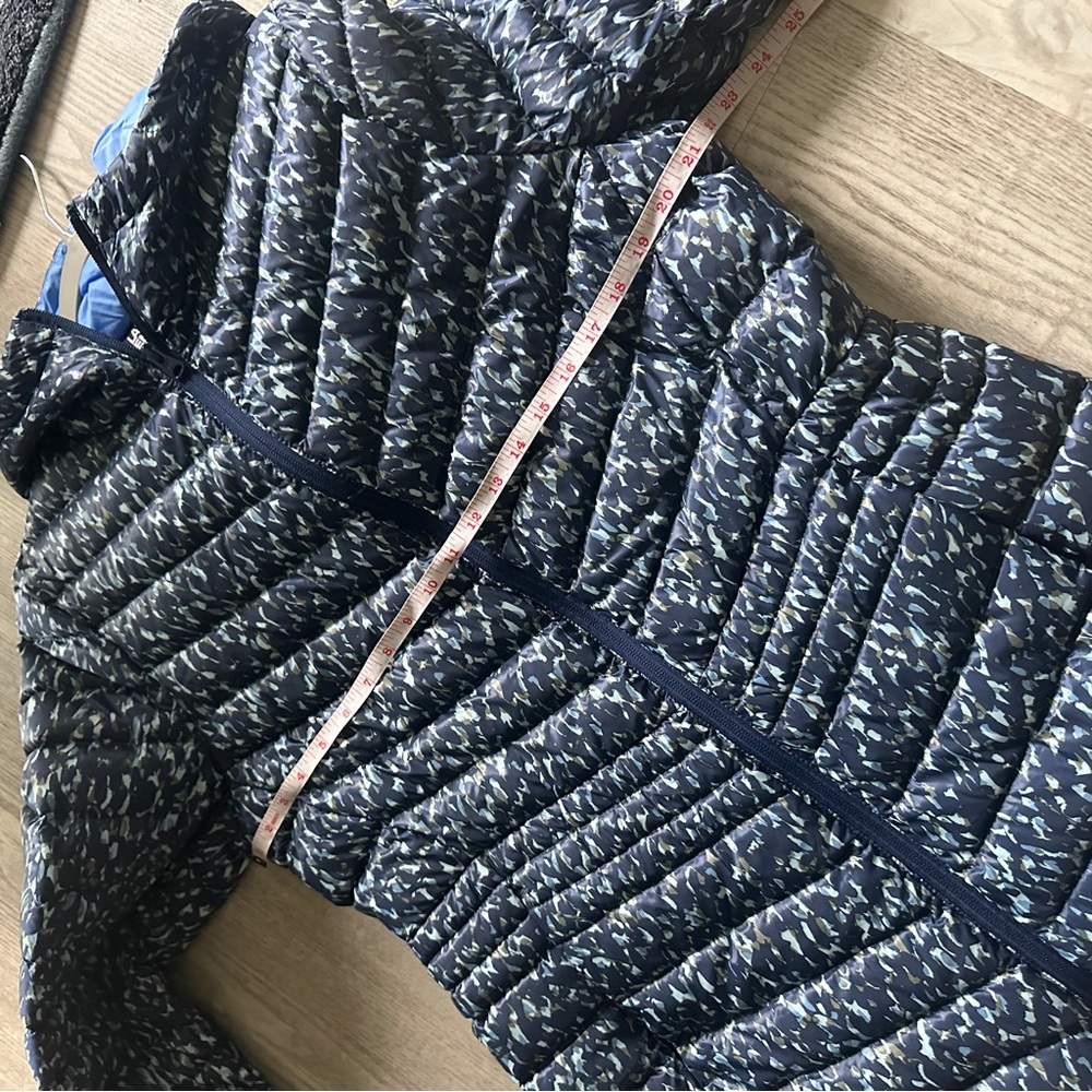 Lands' End Blue Pattern Down Puffer Jacket Medium… - image 8